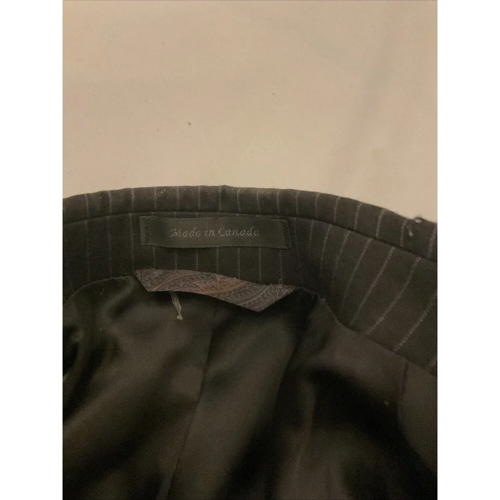 Lauren Ralph Lauren Men’s Black Pinstripe Single Breasted Suit 42L Pants 33 X32